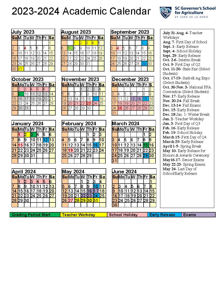 Approved School Year Calendar for 2023-2024