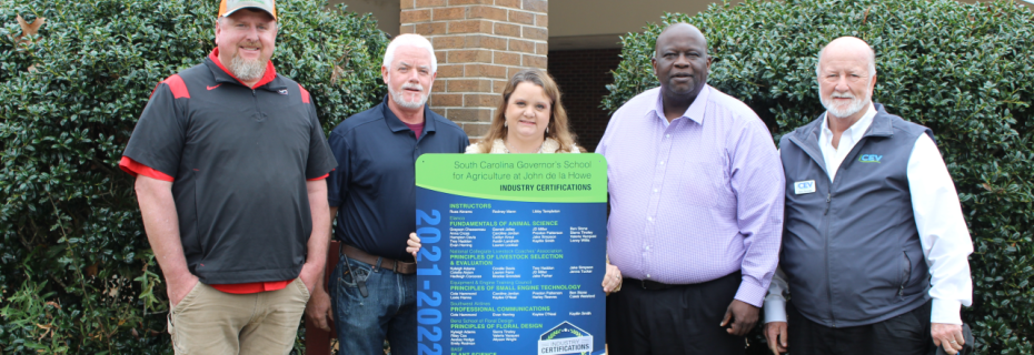 Ag Teachers Welcome iCEV Rep With Certification Placard